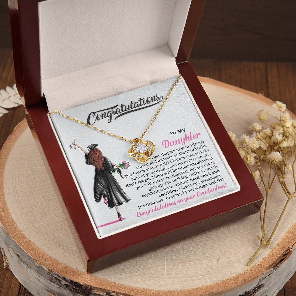 To My Daughter Graduation Necklace Graduation Gift For Daughter High School College Graduation Gift Love Knot Necklace