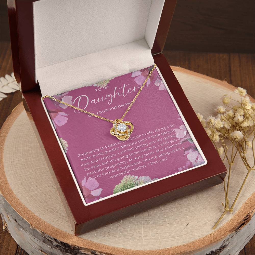Pregnancy Gift For Daughter Expecting Mom Gift Pregnant Daughter Gift From Mom New Mom Baby Shower Gift Love Knot Necklace