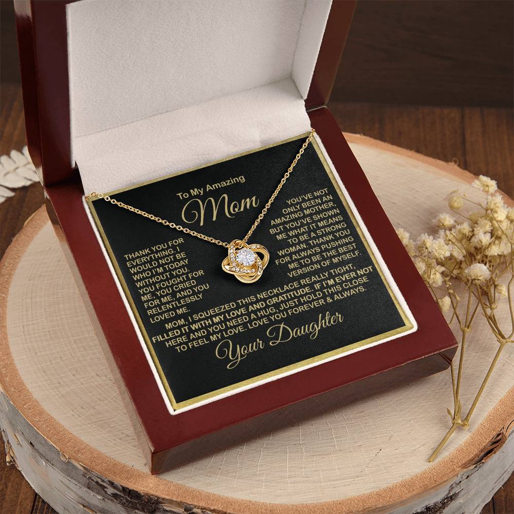 Gift For Amazing Mom Gift For Mom From Daughter 1 Love Knot Necklace
