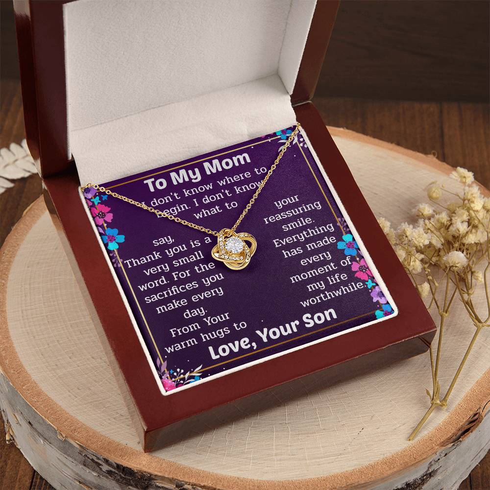 Necklace Gift For Mom From Son Love Knot Necklace