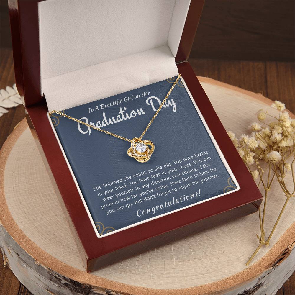 Graduation Day - She Believed She Could Love Knot Necklace