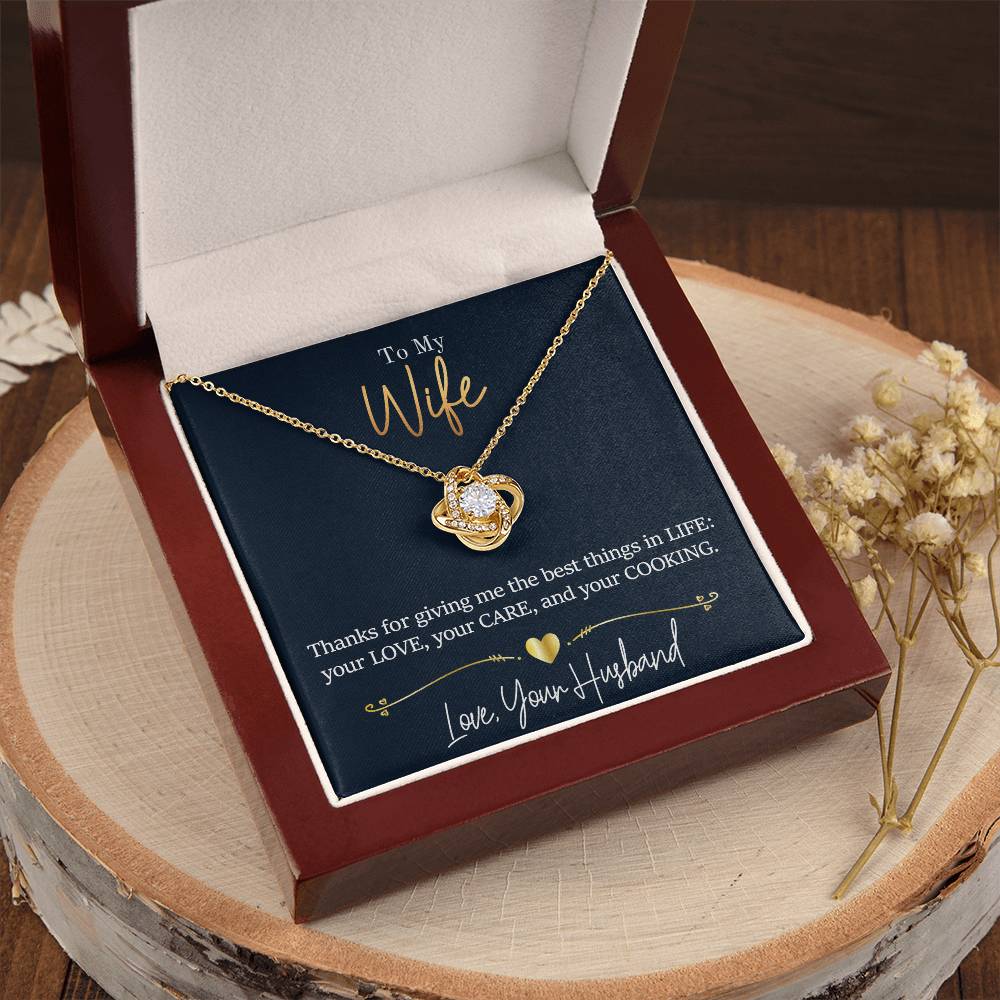 Wife - Thanks For Giving Me Love Knot Necklace