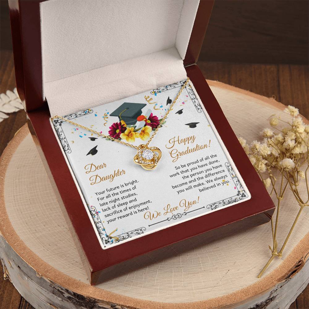 Dear Daughter - Happy Grad Love Knot Necklace