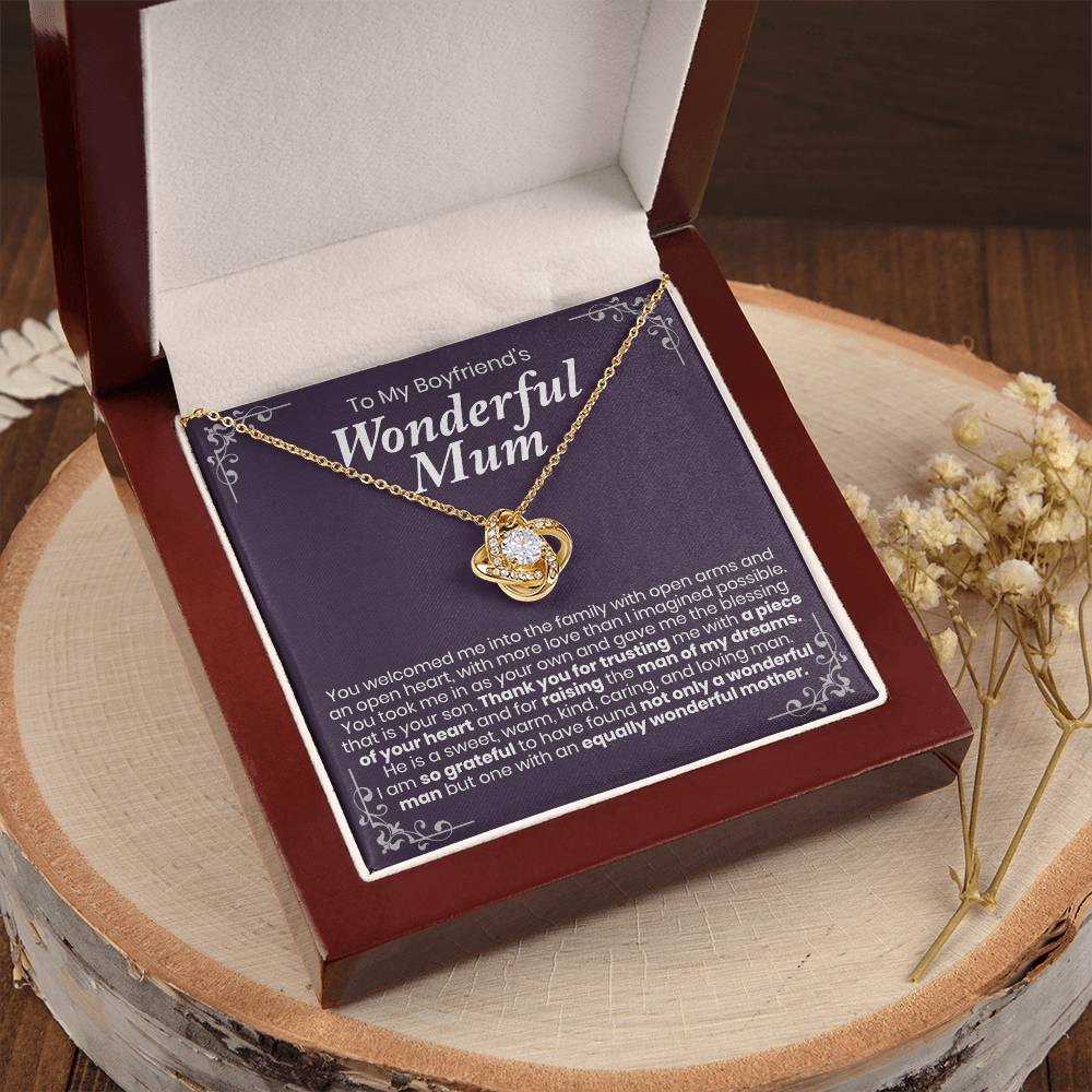 To My Boyfriend's Wonderful Mum - The Love Knot Necklace 1 Love Knot Necklace