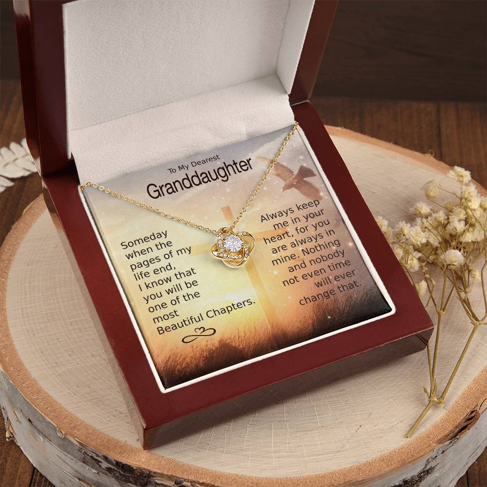 Granddaughter Most Beautiful Chapters Love Knot Necklace Love Knot Necklace