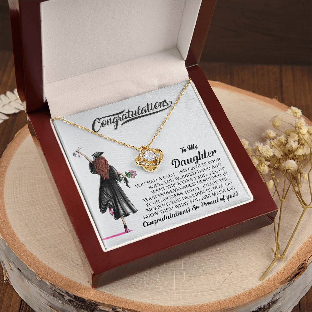 To My Daughter Graduation Gift Graduation Necklace For Her College Graduation Gift High School Senior Graduation Love Knot Necklace