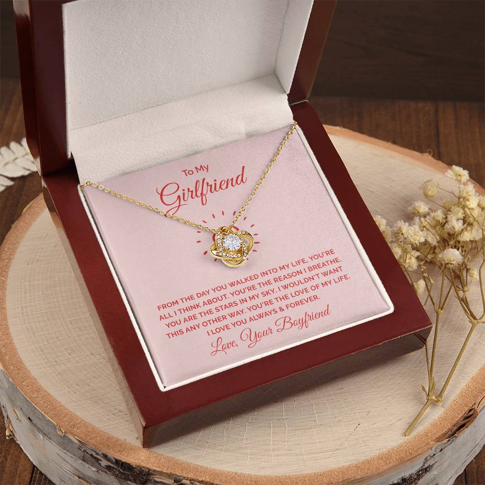 Will You Be My Girlfriend Gift Girlfriend Proposal Ideas Asking Out Girlfriend Will You Be My Girlfriend Proposal Necklace Love Knot Necklace