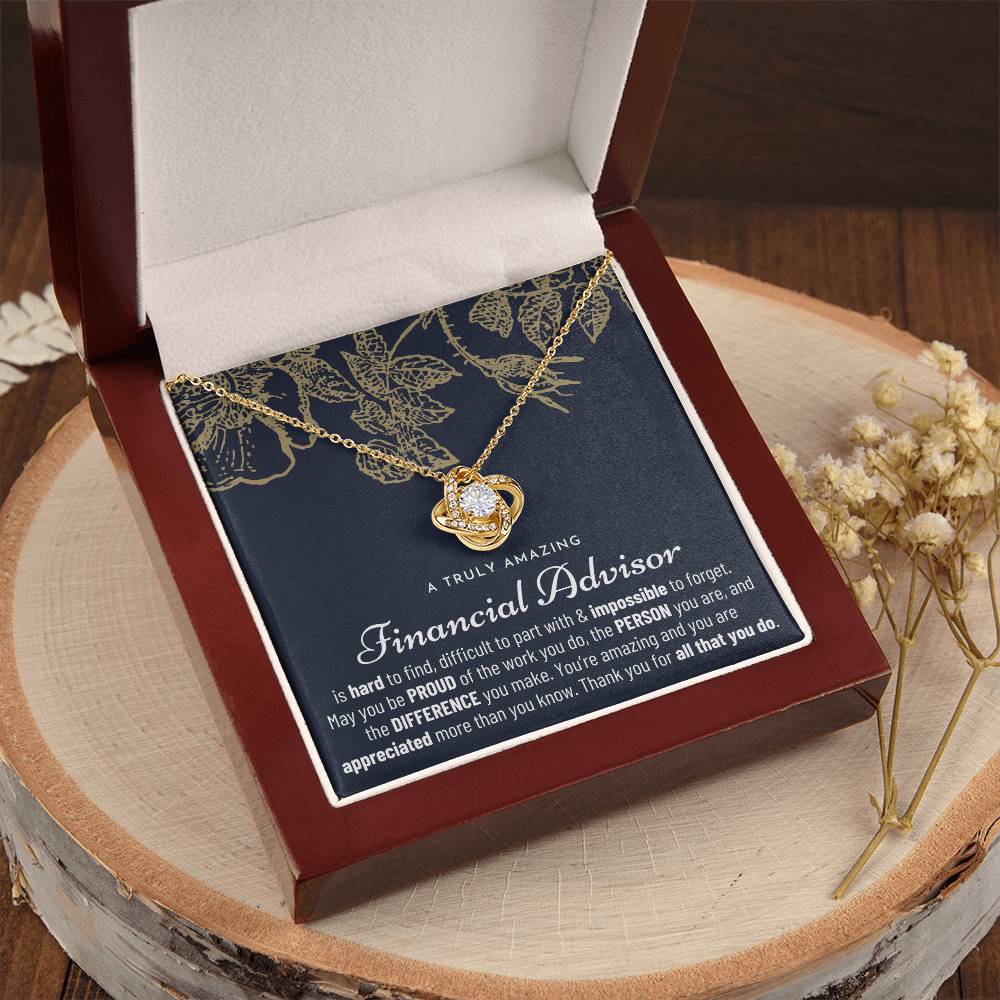 Financial Advisor Gift For Financial Advisor Gift Financial Advisor Appreciation Gift Love Knot Necklace