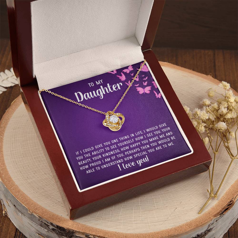To My Daughter Necklace Gift From Mom Mothers Day Gift For Daughter From Mother Sentimental Jewelry Gifts For Daughter From Mom 8 Love Knot Necklace