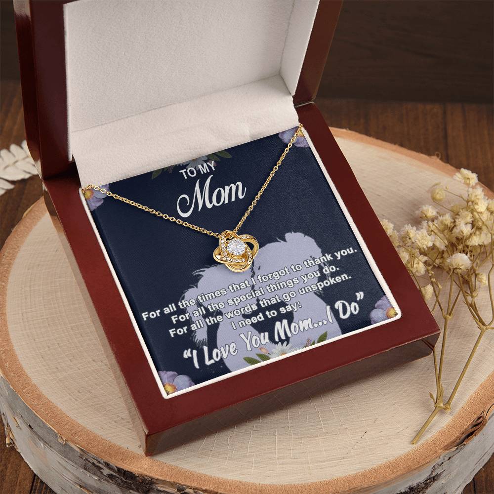 To My Mom For All The Times High-Quality Necklace With A Special Message Card Love Knot Necklace