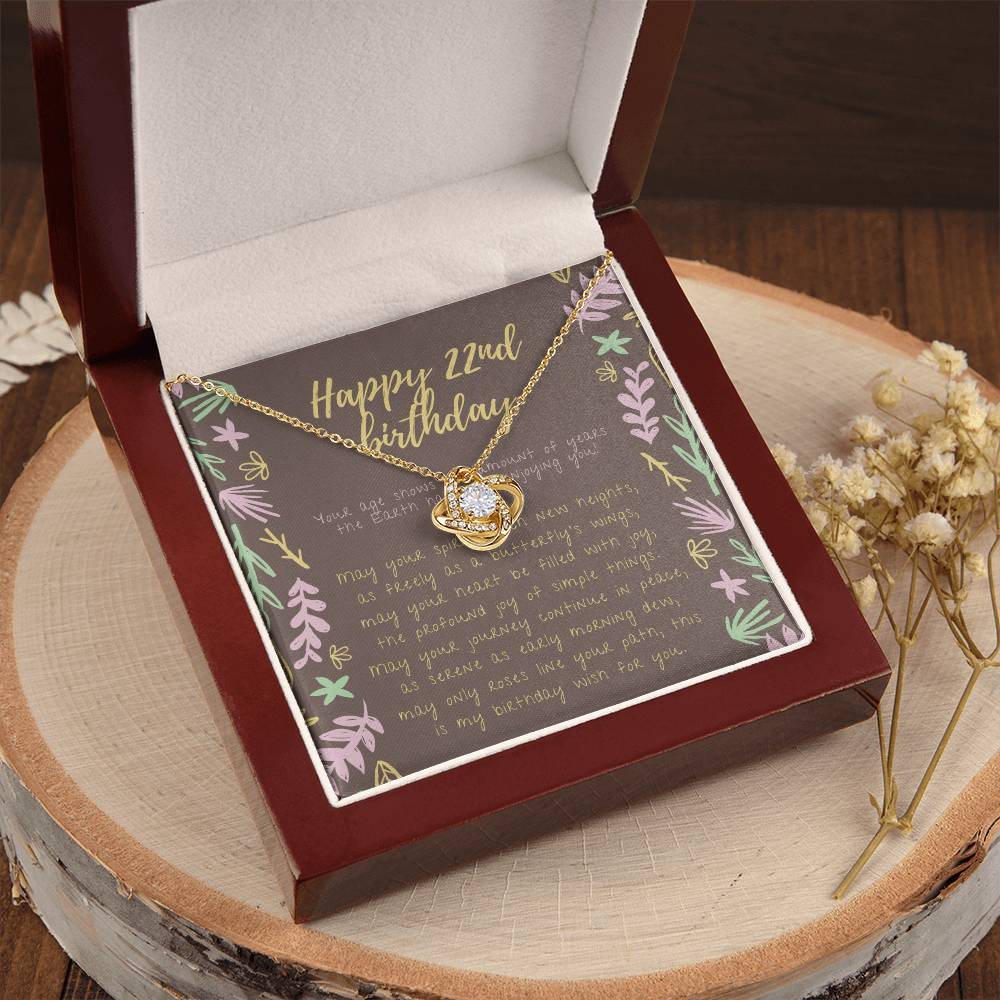 Happy 22Nd Birthday Gifts For 22Nd Birthday 22Nd Birthday Gift For Her 22 Year Old Female Best Friend 22Nd B Love Knot Necklace