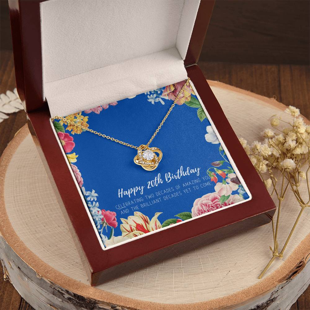 20Th Birthday Gifts For Women Necklace For Her 2 Decade Jewelry 20 Years Old 20Th Birthday Gift Necklace Jewelry Gift F Love Knot Necklace