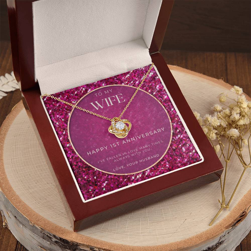 1 Year Anniversary Gift For Wife 1 Year Anniversary Gifts 1 Year Wedding Anniversary Gift Ideas 1St Wedding Anniversary Gift F(5) Love Knot Necklace