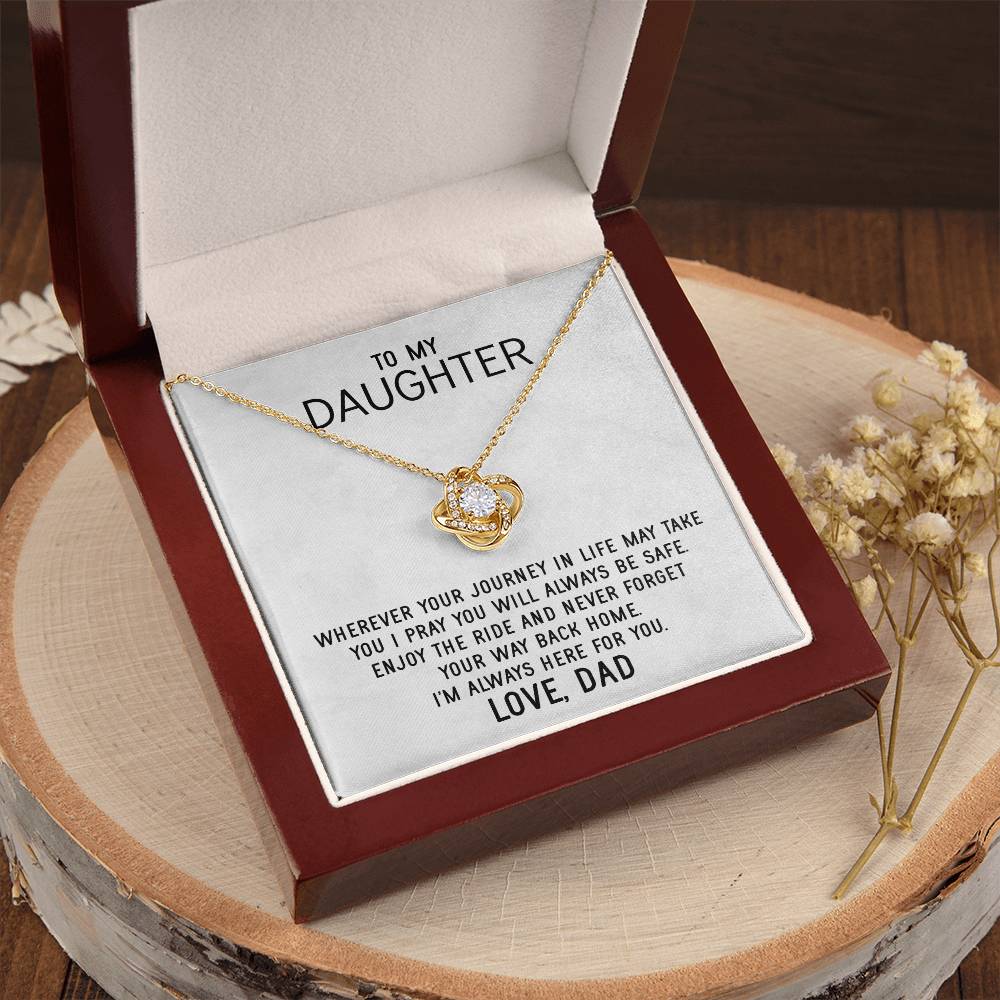 To My Daughter Necklace Gift From Dad Mothers Day Gift For Daughter From Father Sentimental Jewelry Gifts For Dad - Love Knot Necklace