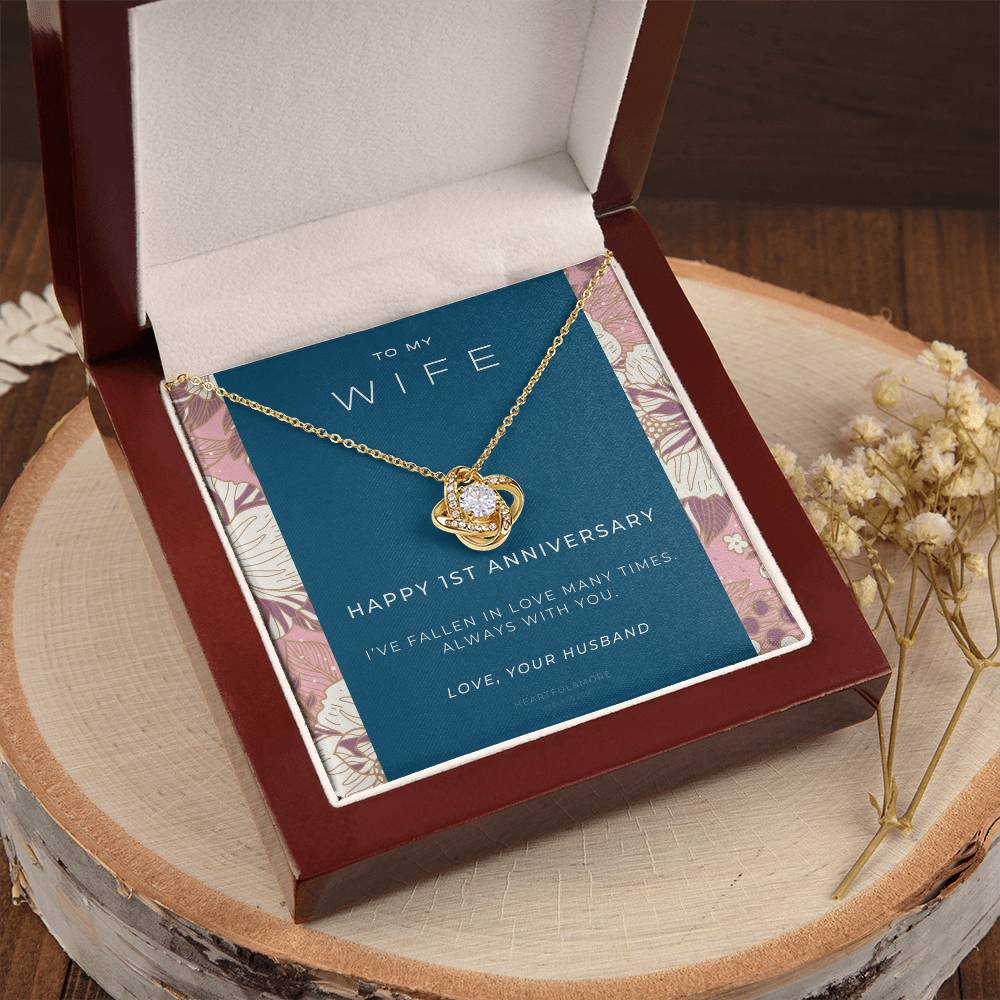 1 Year Anniversary Gift For Wife 1 Year Anniversary Gifts 1 Year Wedding Anniversary Gift Ideas 1St Wedding Anniversary Gift F(8) Love Knot Necklace
