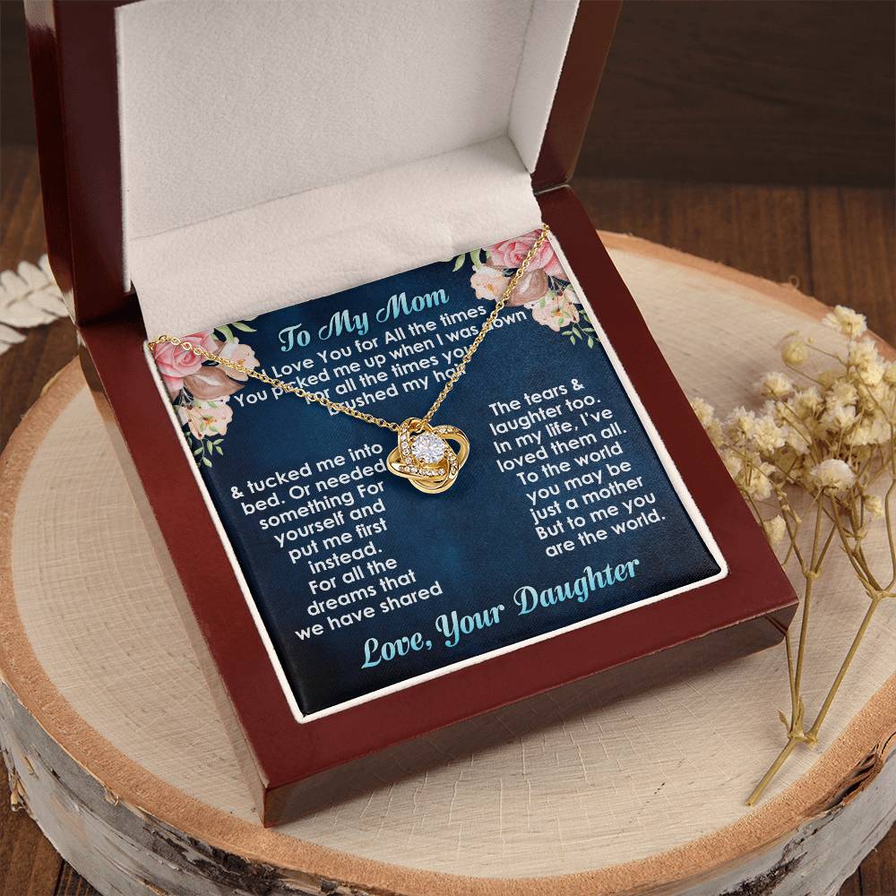 Best Necklace Gift For Mom From Daughter Love Knot Necklace