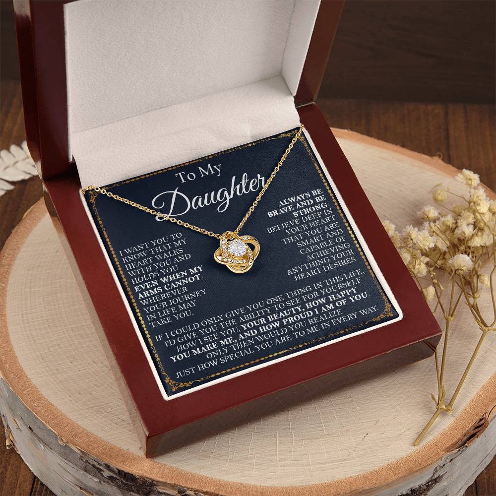 To My Daughter Necklace Daughter Gift From Momdad Gift For Daughter Birthday Graduation Chr Love Knot Necklace