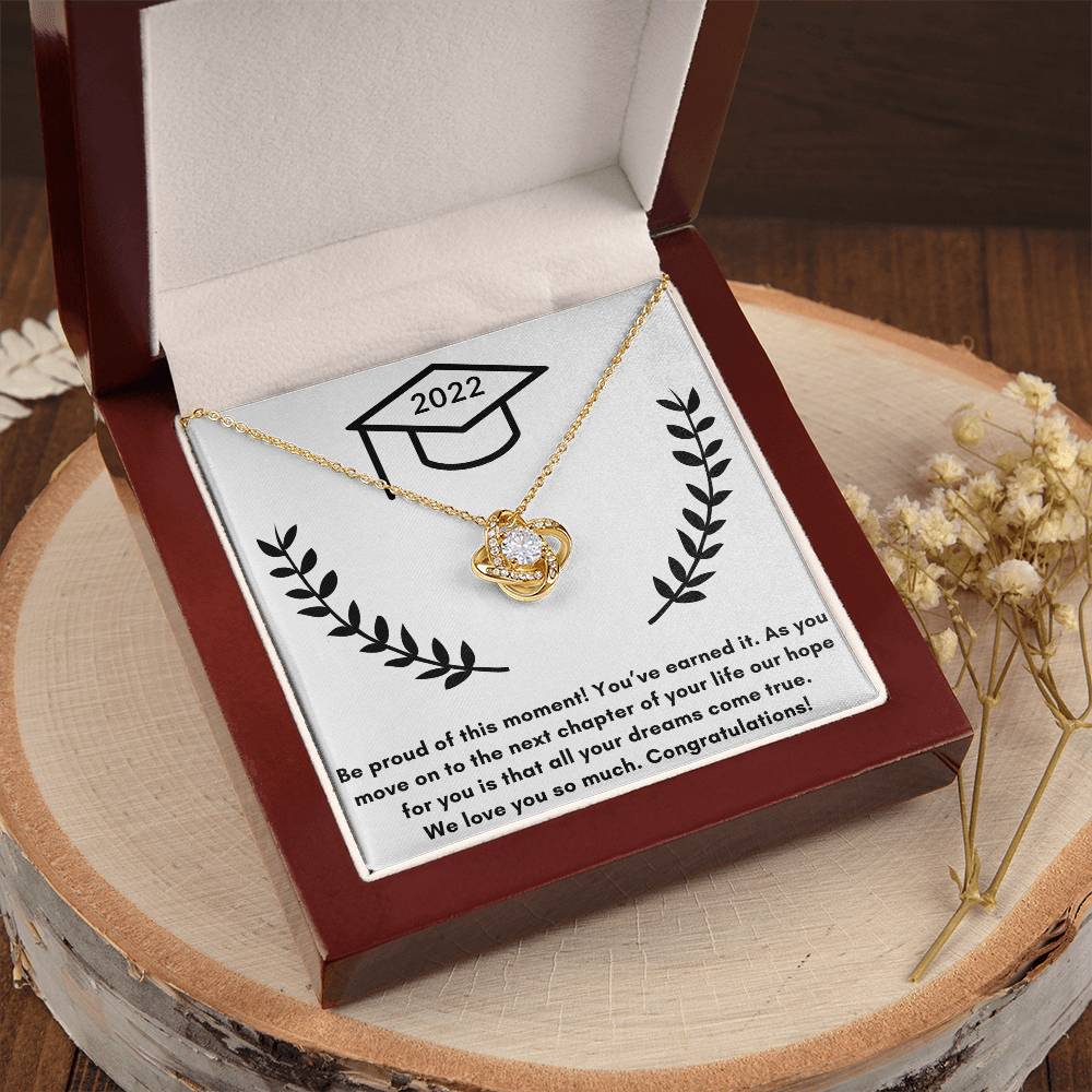 Graduation Love P Love Knot Necklace