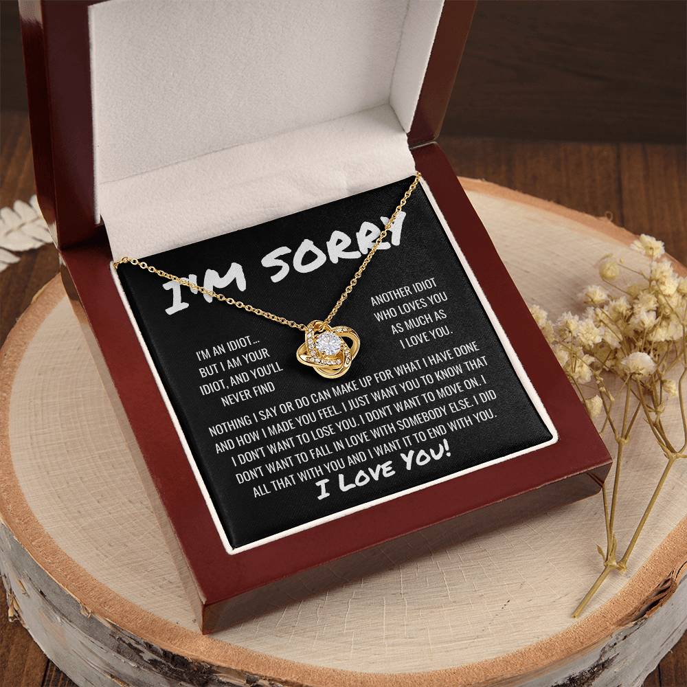 Sorry Apology 2 Love Knot Necklace