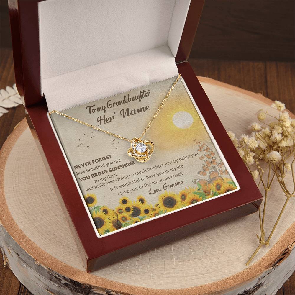 Customize Gift To My Granddaughter Granddaughter Necklace From Grandma Granddaughter Birthday Gift Love Knot Necklace