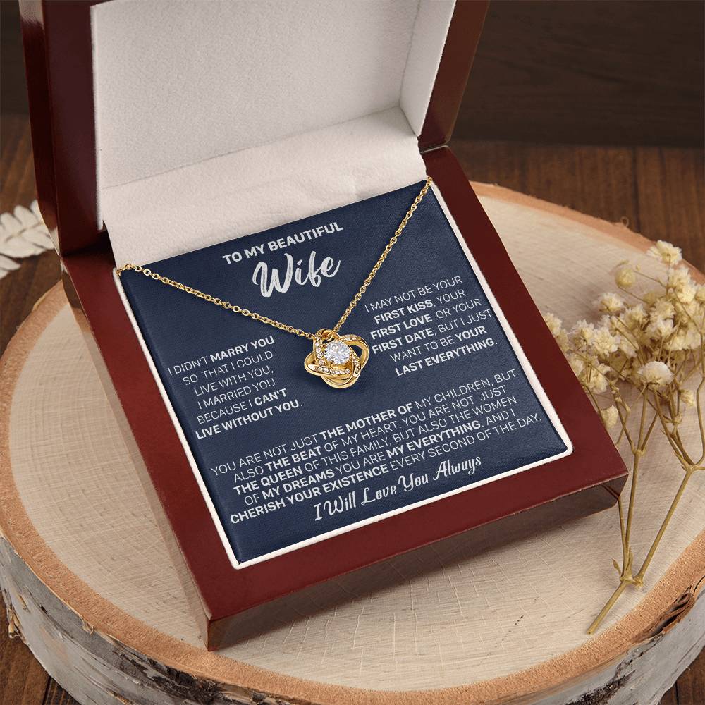Gift For Wife - Marry The Mother Love Knot Necklace Love Knot Necklace
