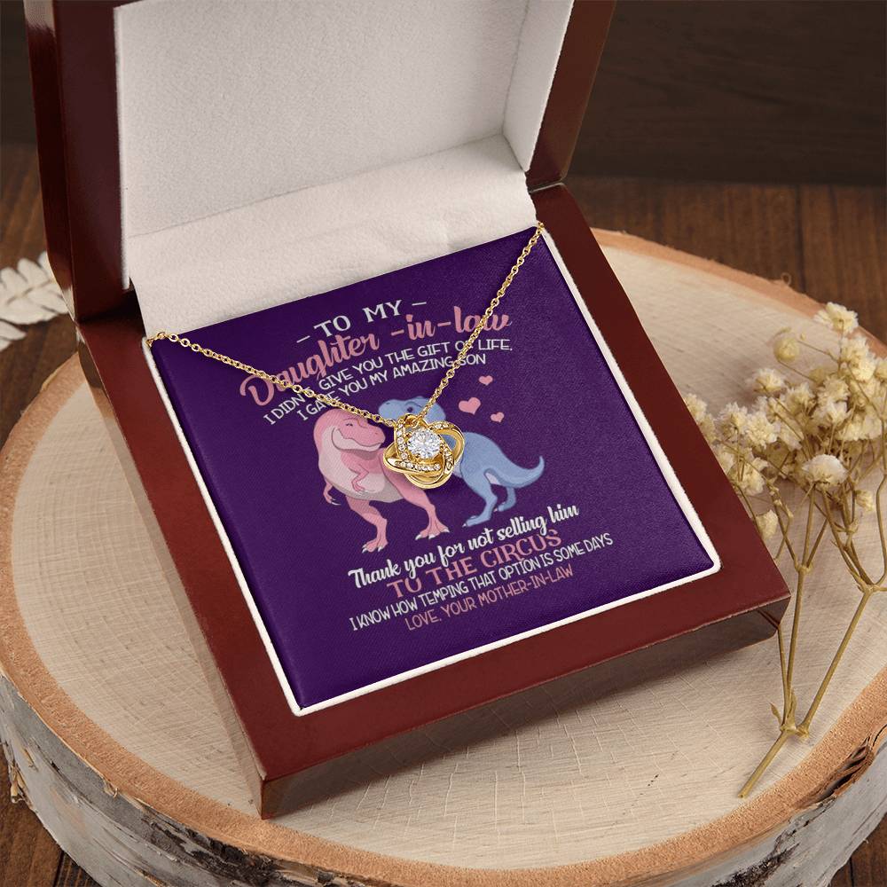 To My Daughter-In-Law Gift For Daughter-In-Law Daughter-In-Law Necklace Love Knot Necklace