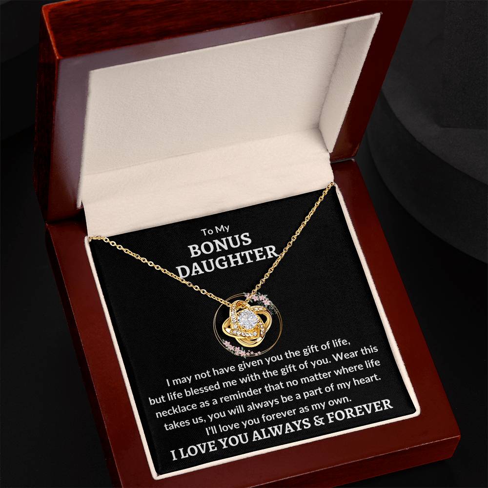 To Bonus Daughter Necklace - Love You As My Own Love Knot Necklace