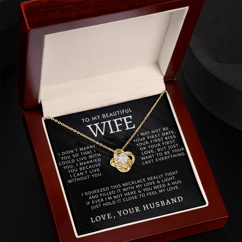 Gifts For Wife Romantic, Wife Birthday Gift Ideas, Necklaces For Wife From Husband, To My Soulmate Necklace For Women,To My Wife Gifts From Husband Love Knot Necklace
