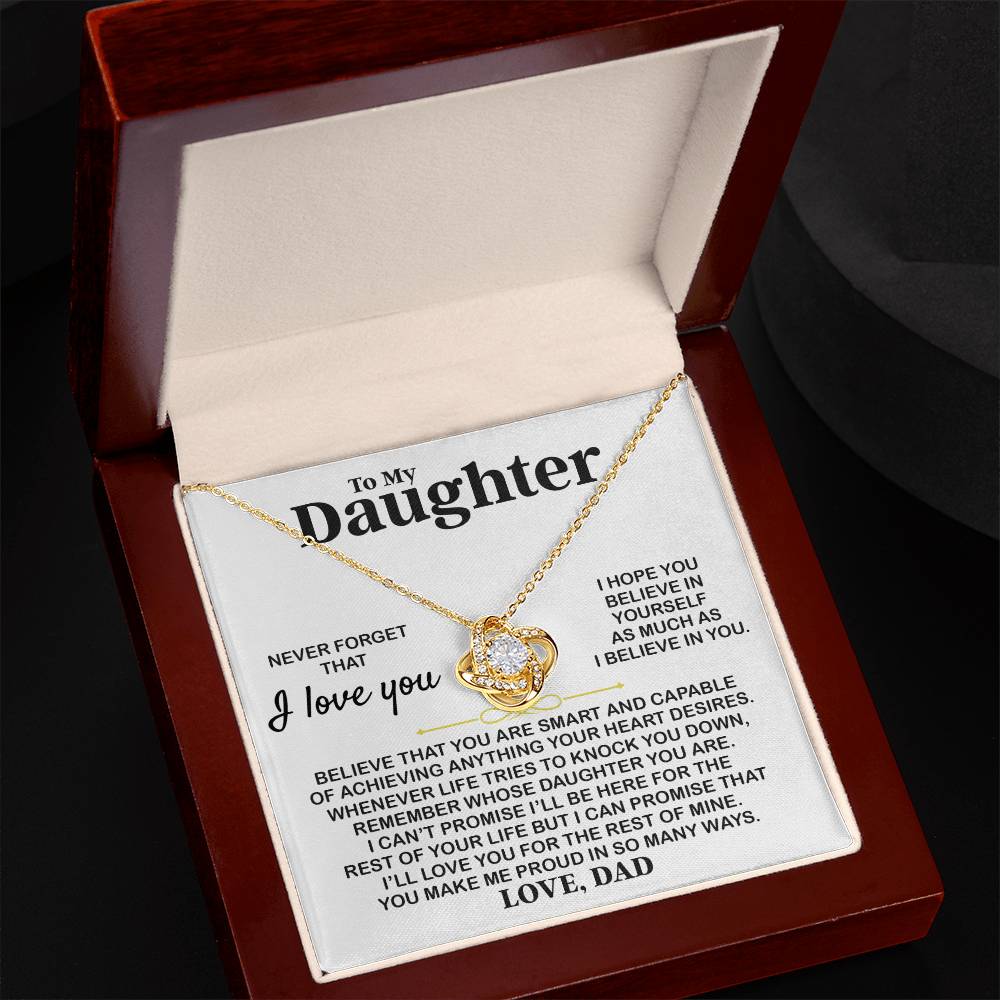 To My Daughter, I Hope You, Gift For Daughter From Dad, Love Knot Necklace Love Knot Necklace