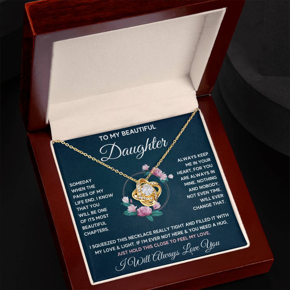 Gift For Daughter - Always Keep Me In Your Heart - Love Knot Necklace