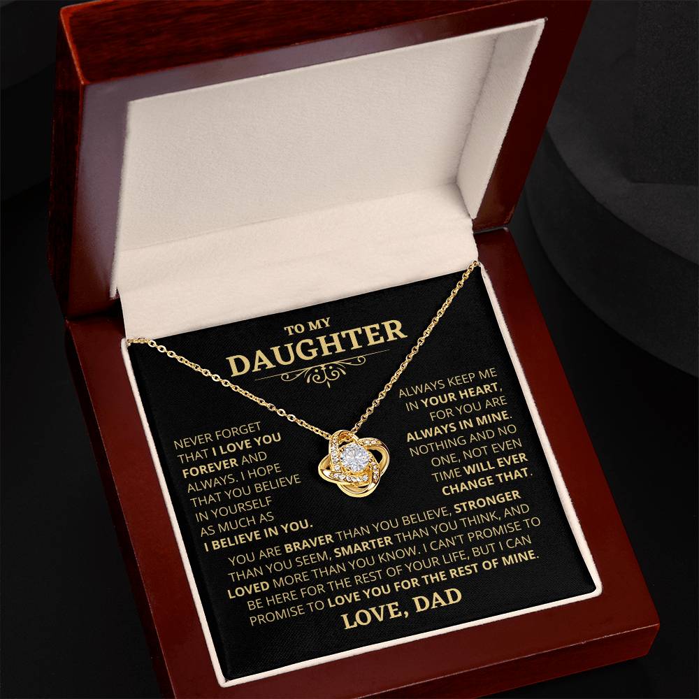 Gift For Daughter From Dad Loved More Than You Know Necklace Love Knot Necklace