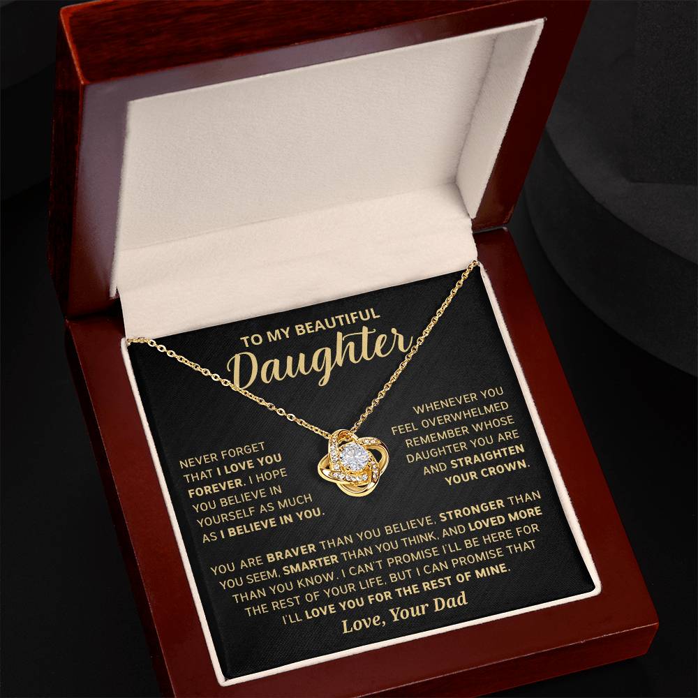 Gift For Daughter - Never Forget That I Love You Forever - Love Knot Necklace