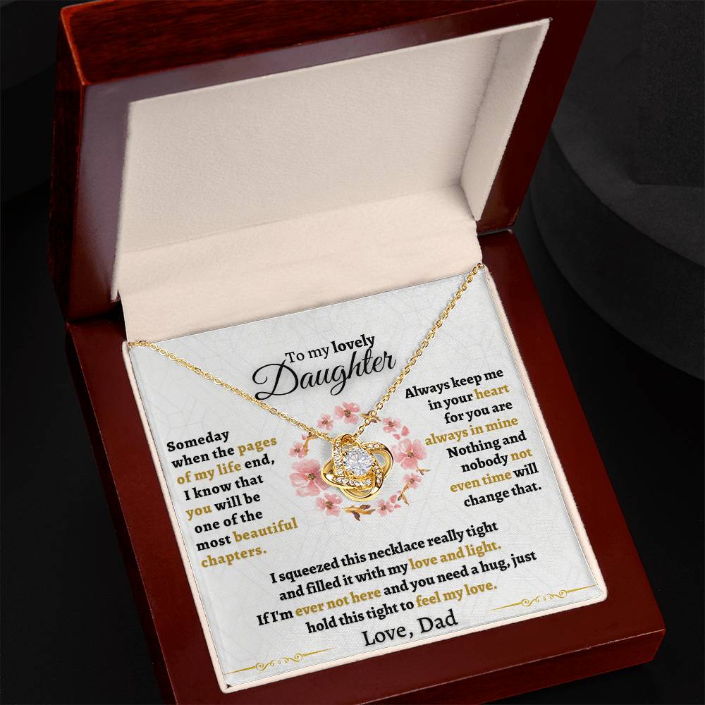 To My Lovely Daughter - Love Knot Necklace