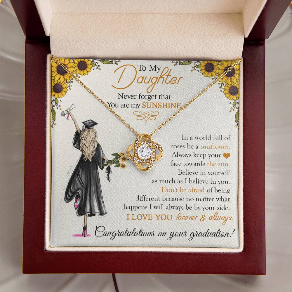To My Daughter On Your Graduation Gift For Daughter From Mom Dad Daughter Graduatio Love Knot Necklace