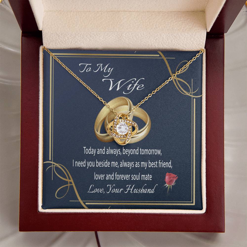 To My Wife Gift Necklace Wife Gift From Husband Message Card Necklace For Her Anniversary Gift For Wife Birthday Gift Necklace Fo Love Knot Necklace