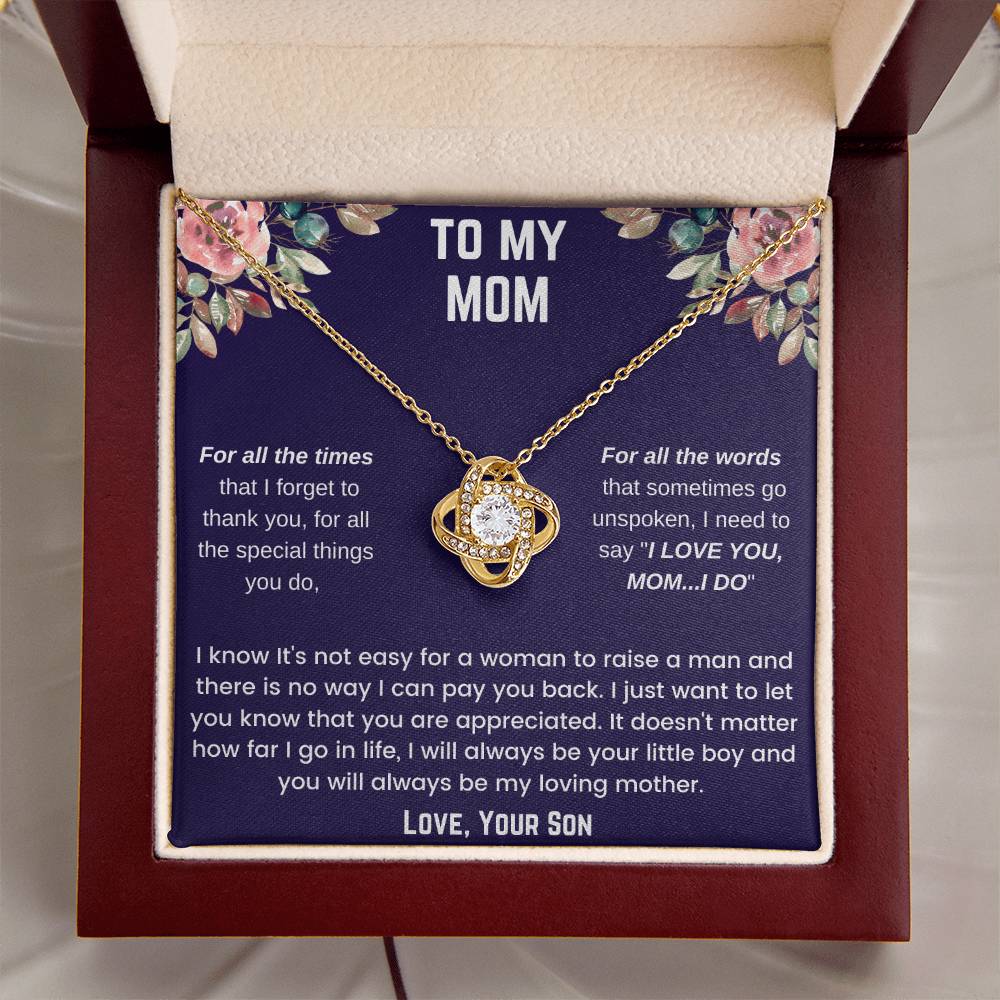To My Mom - For All The Times Love Knot Necklace