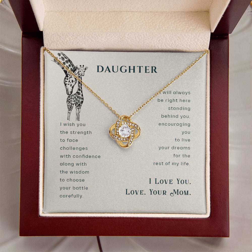 Mother Daughter Giraffe Necklace Gift For Daughter- Giraffe Necklace Gift From Mom Birthday Gift For Daughter Graduation Gift Always Have You Love Knot Necklace