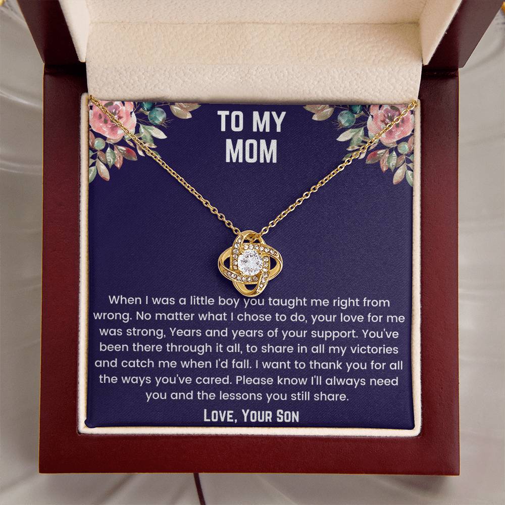 To My Mom- When I Was Little Love Knot Necklace