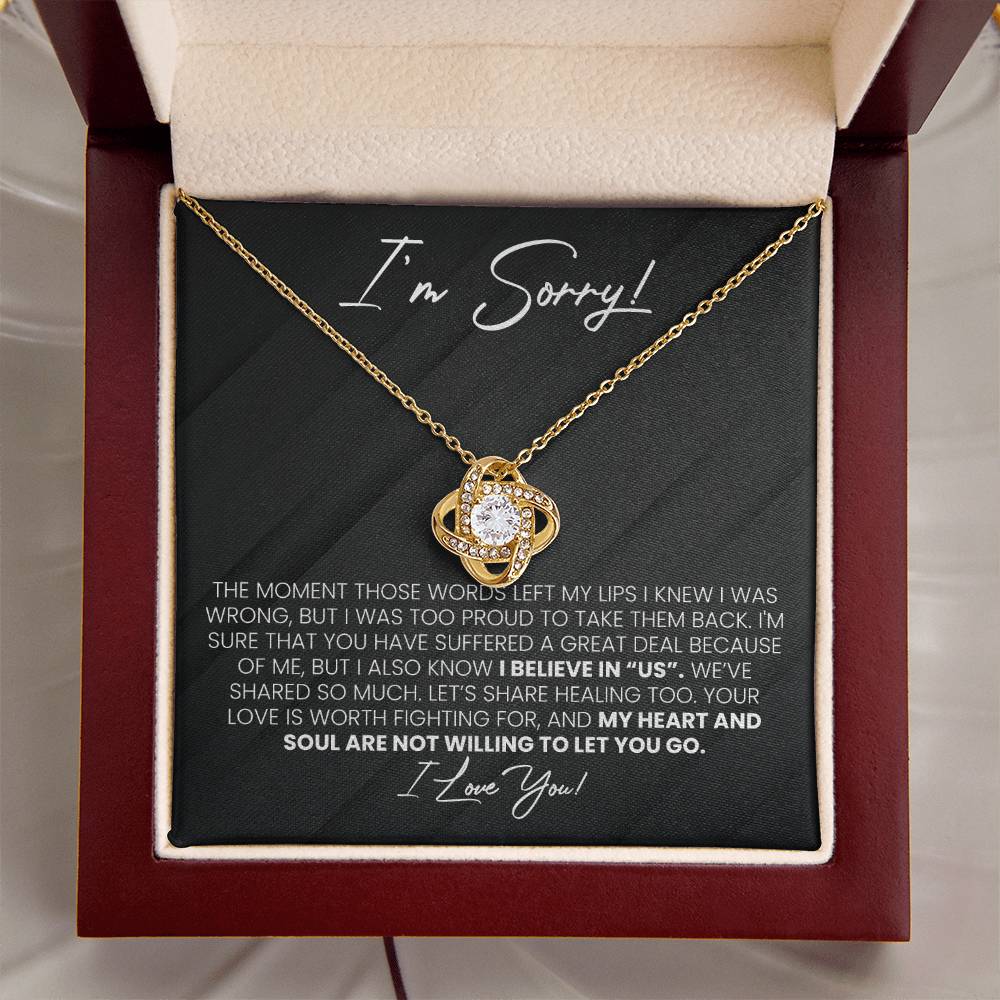 I'm Sorry Love Knot Necklace