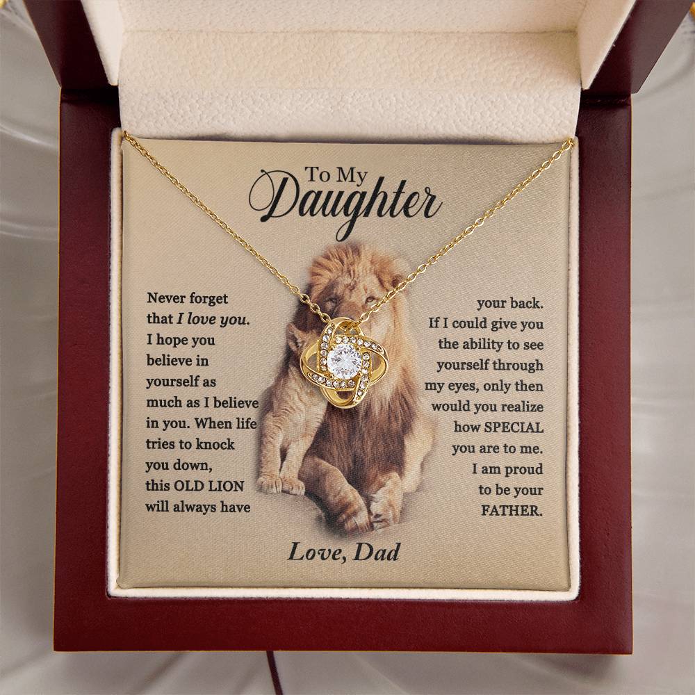 To My Daughter - Proud Of You - Necklace 1 Love Knot Necklace