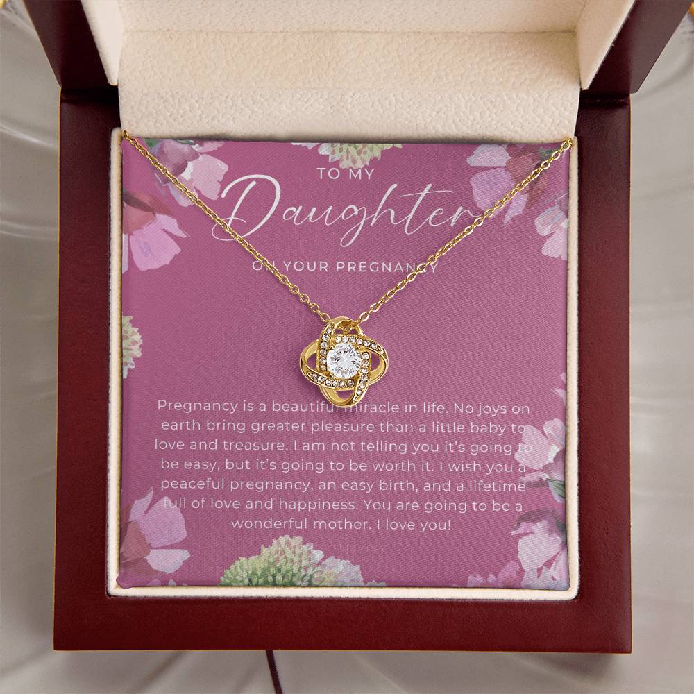 Pregnancy Gift For Daughter Expecting Mom Gift Pregnant Daughter Gift From Mom New Mom Baby Shower Gift Love Knot Necklace