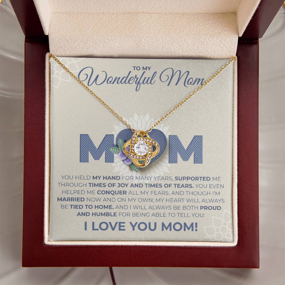 Mom - You Held My Hand Love Knot Necklace