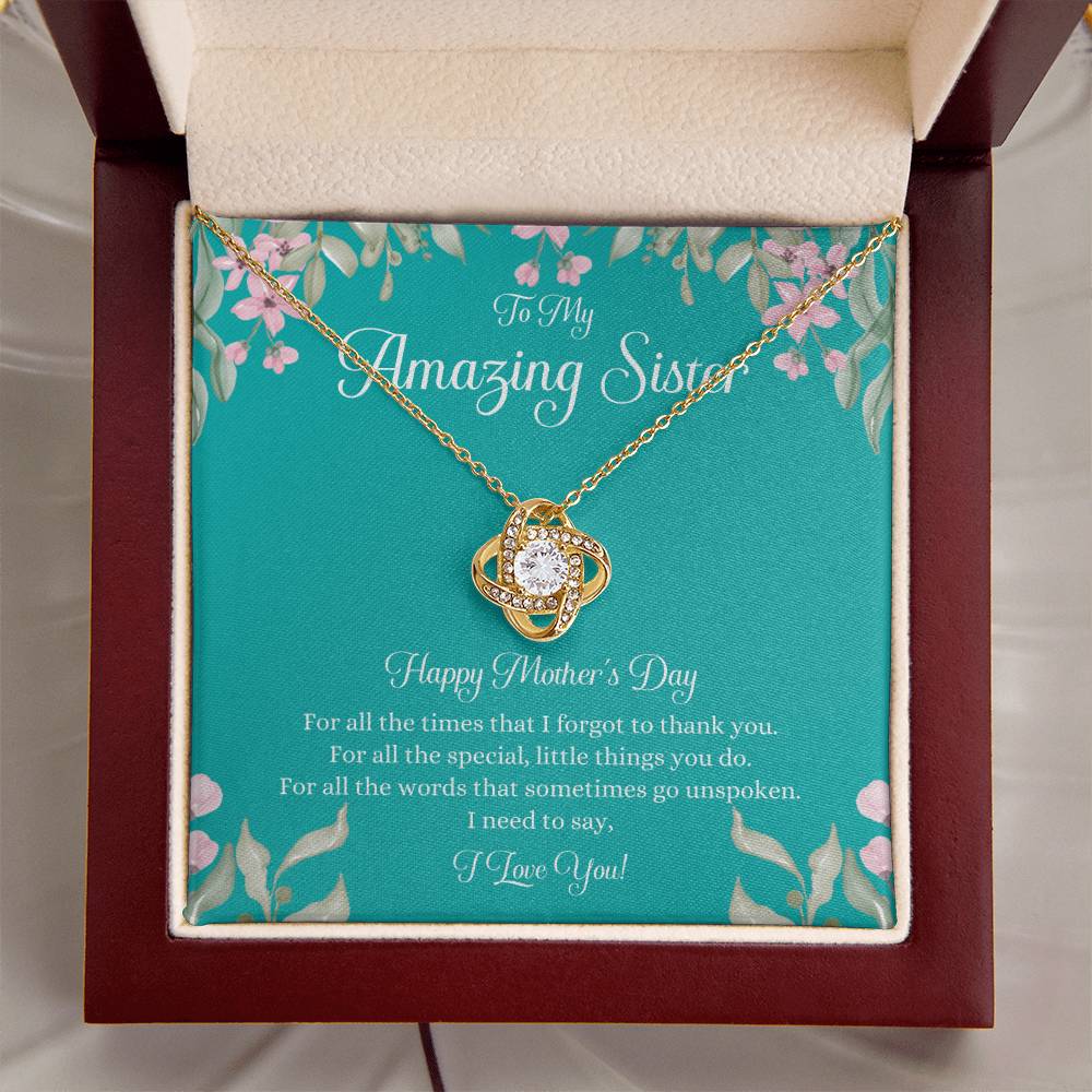 Mothers Day Gift For Sister Sister Mothers Day Gift Sister Necklace Gift On Mothers Day Sentimental Mothers Day Gift For Sister Jewelry Love Knot Necklace