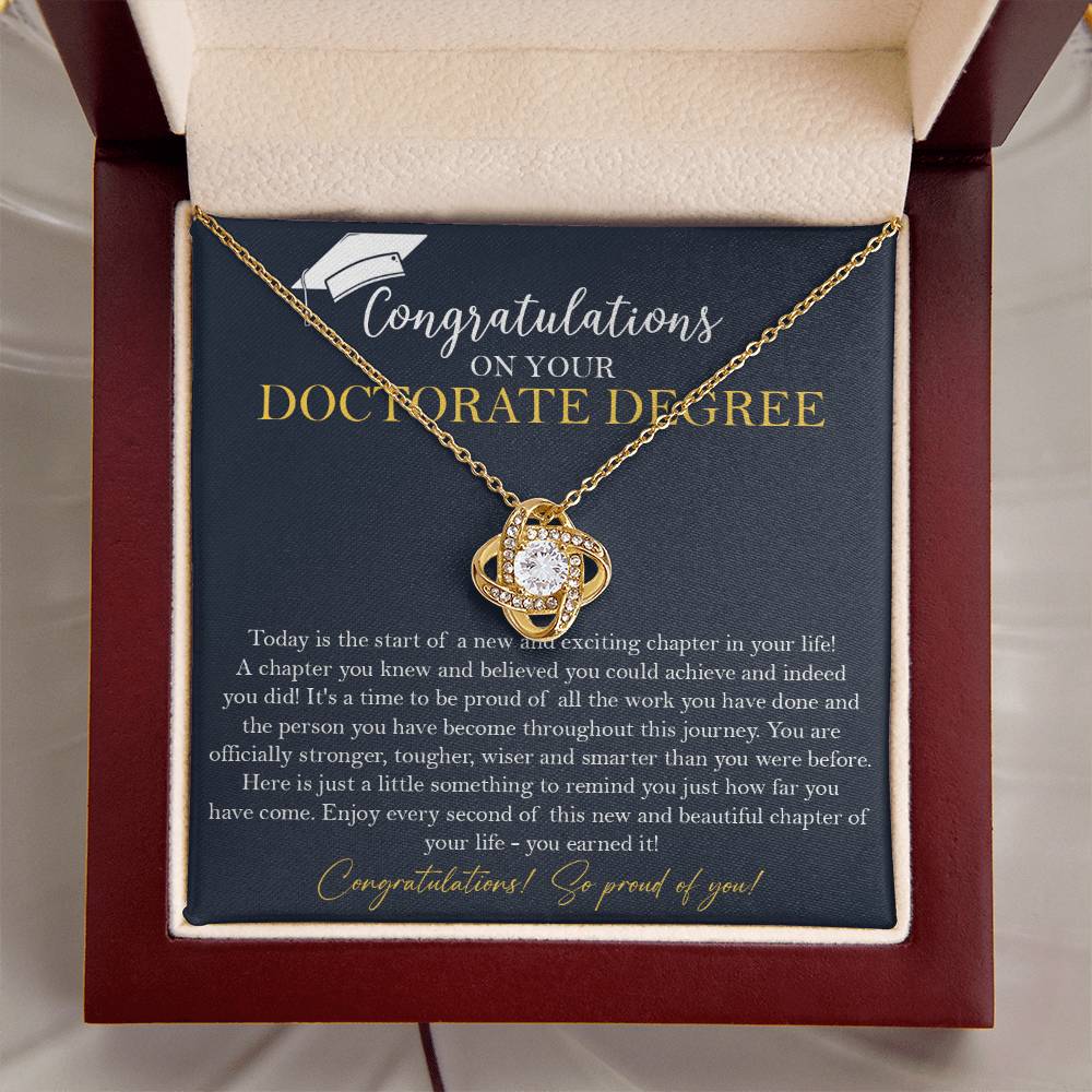 Doctorate Degree Graduation Gift Necklace Graduating Class Of 2022 Doctoral Degree Graduation Gift F Love Knot Necklace