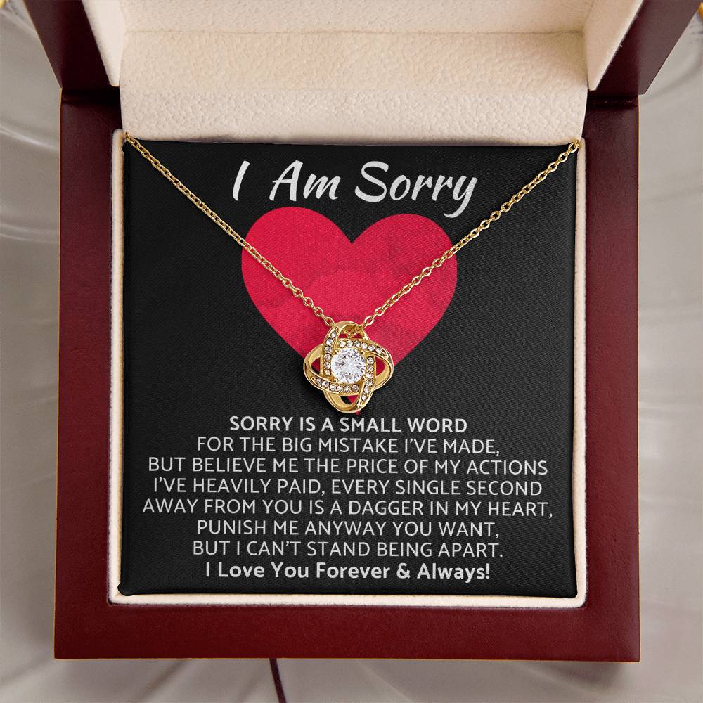 Premium I Am Sorry Gift for Your Love Knot Necklace