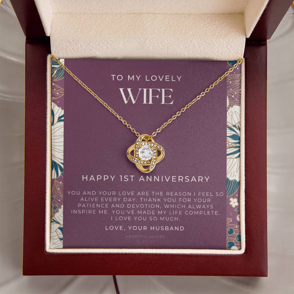 1 Year Anniversary Gift For Wife 1 Year Anniversary Gifts 1 Year Wedding Anniversary Gift Ideas 1St Wedding Anniversary Gift F(11) Love Knot Necklace