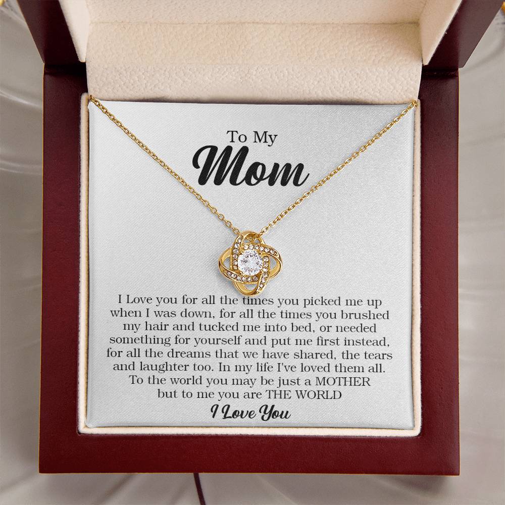 To My Mom Necklace Gift For Mom From Daughter Son To Mom Gift Mother's Day Gift Mom Birthday Present Love Knot Necklace