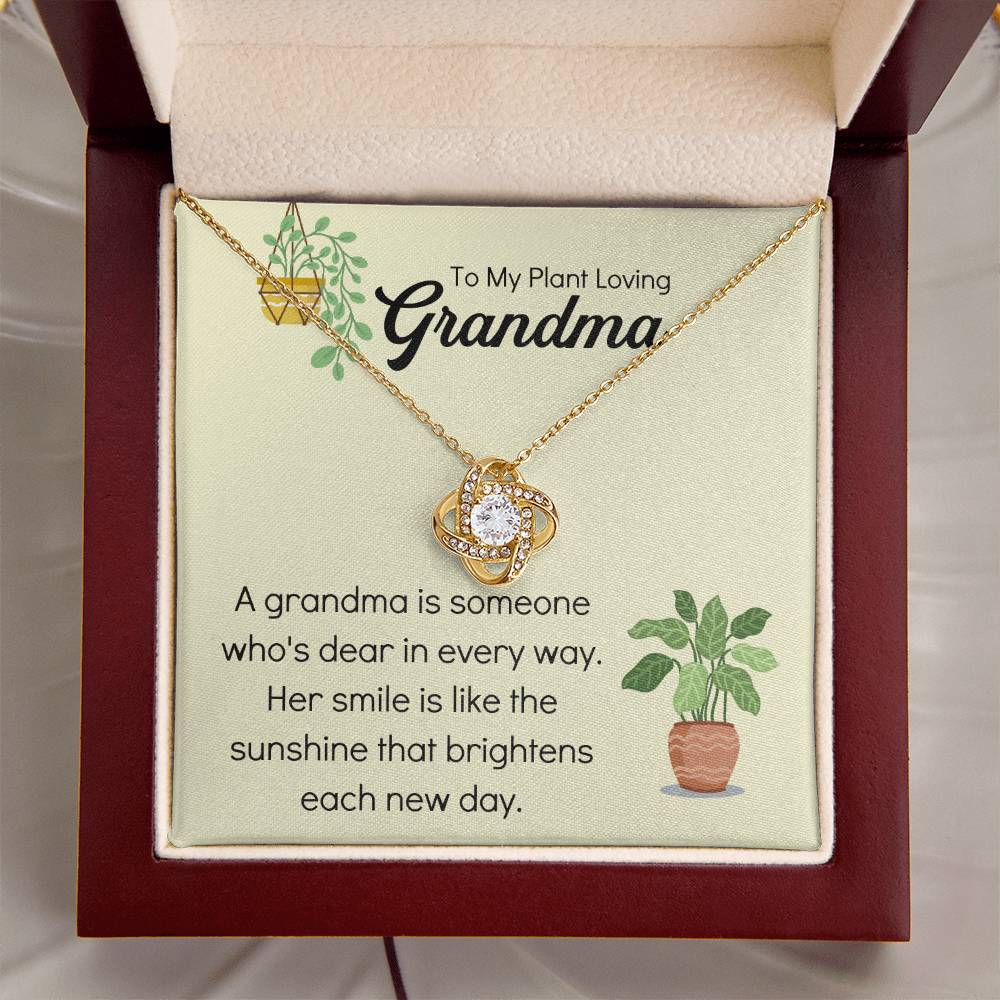 Plant Loving Gifts For Mothers Day Presents For Grandma Birthday Plant Lover Gift From Granddaughter Necklace Gift From Grandkids Love Knot Necklace