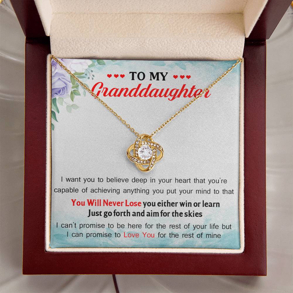 To My Granddaughter I Can Promise To Love You For The Rest Of Mine Love Knot Necklace