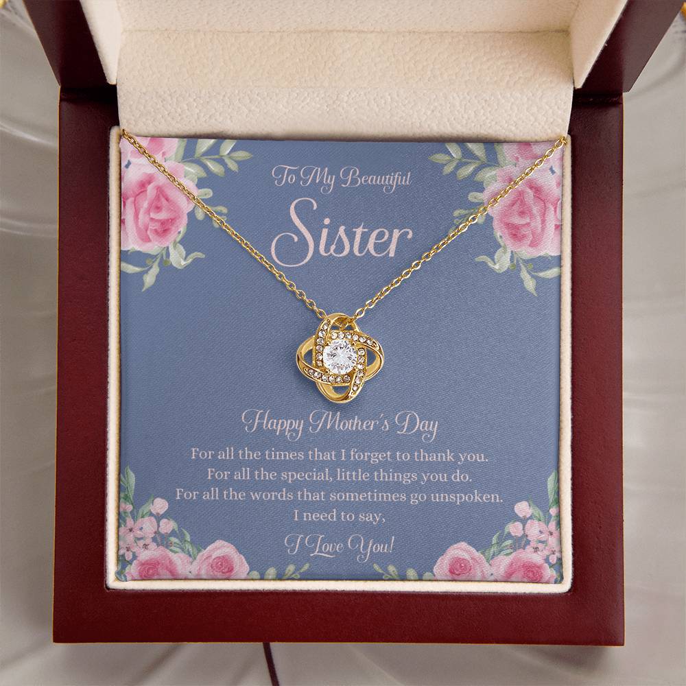 Mothers Day Gift For Sister Sister Mothers Day Gift Sister Necklace Gift On Mothers Day Sentimental Mothers Day Gift For Sister Jewelry 2 Love Knot Necklace